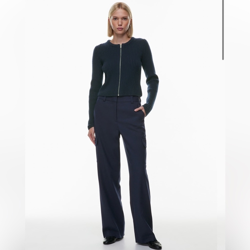 Aritzia Sunday Best Dana cargo straight leg pant navy blue